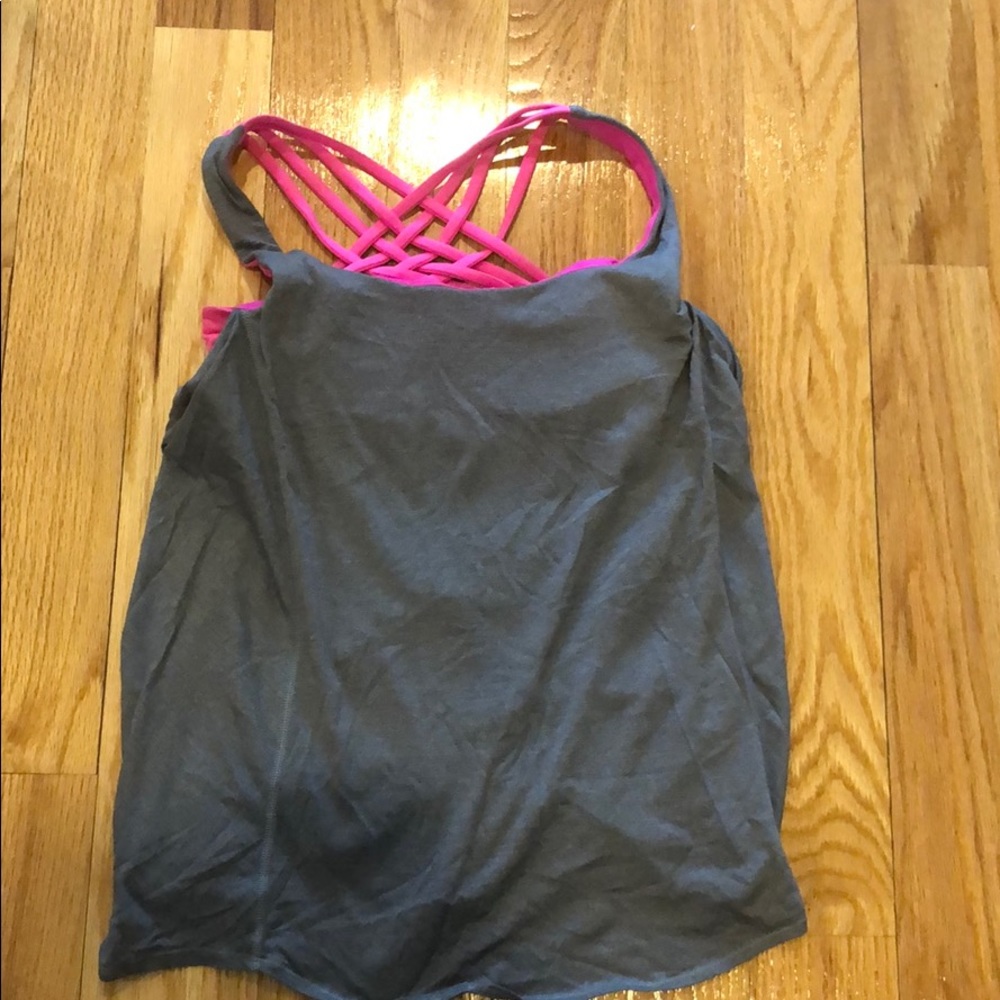 Rare lululemon pink gray tank size 8